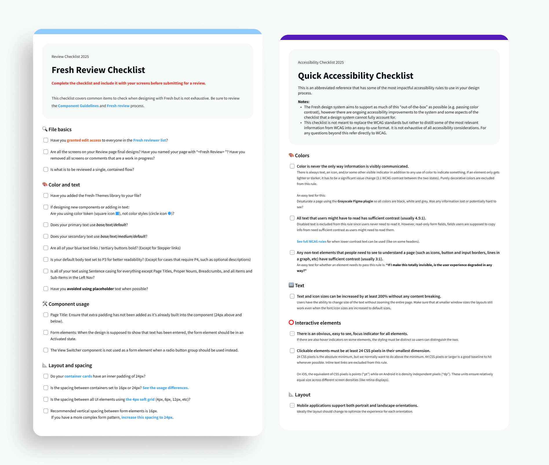 Design review checklist